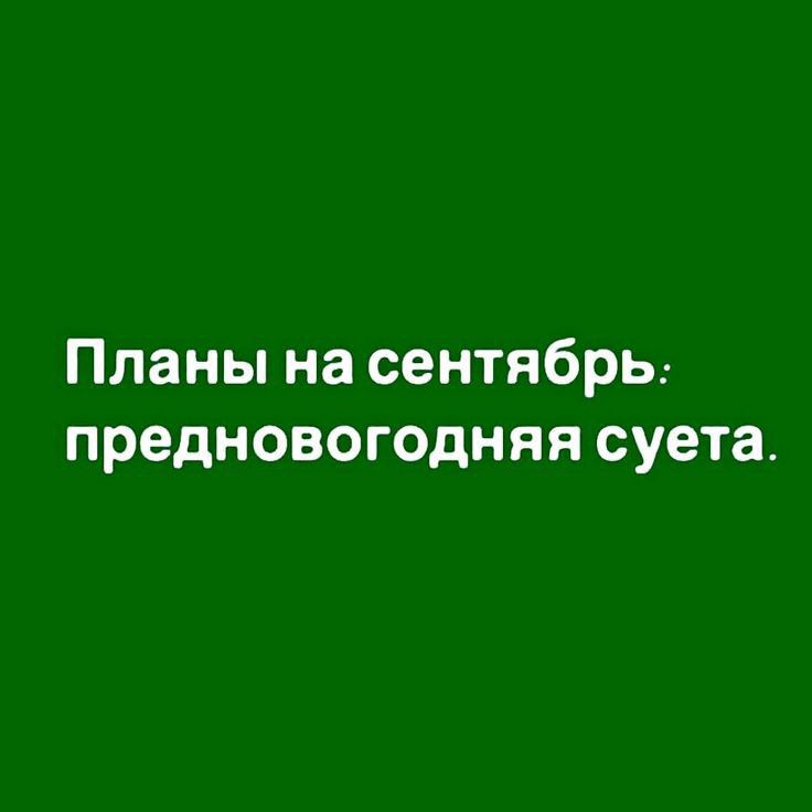 Планы на сентябрь предновогодняя суета