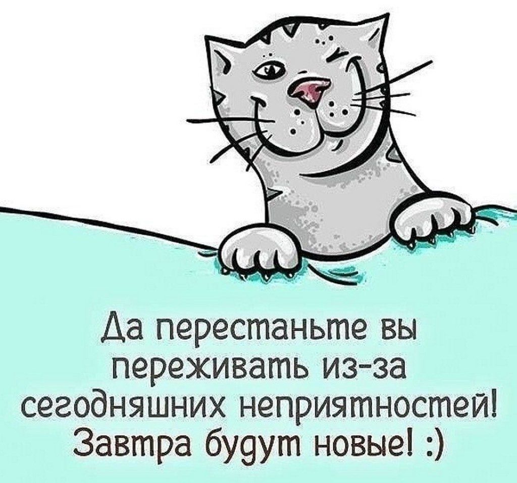 Аа перестаньте вы переживать из за сегодняшних неприятностей Завтра бу9ут новые