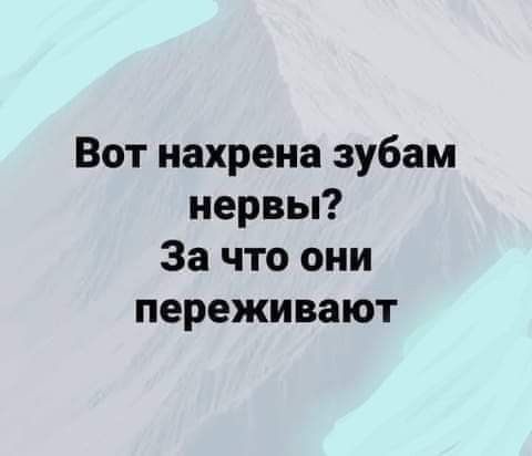 Вот нахрена зубам нервы За что они переживают