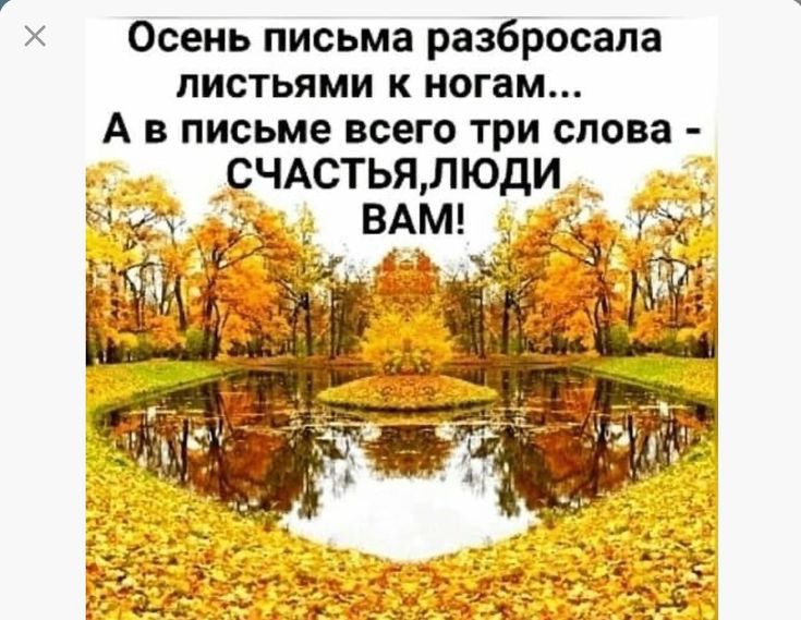 Осень письма разбросала листьями к ногам А в письме всего три слова СЧАСТЬЯ ЛЮДИ