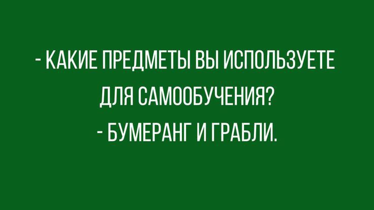 КАКИЕ ПРЕДМЕТЫ ВЫ ИСПОЛЬЗУЕТЕ ПЛН ВАМООБУЧЕНИН БУМЕРАНГ И ГРАБЛИ
