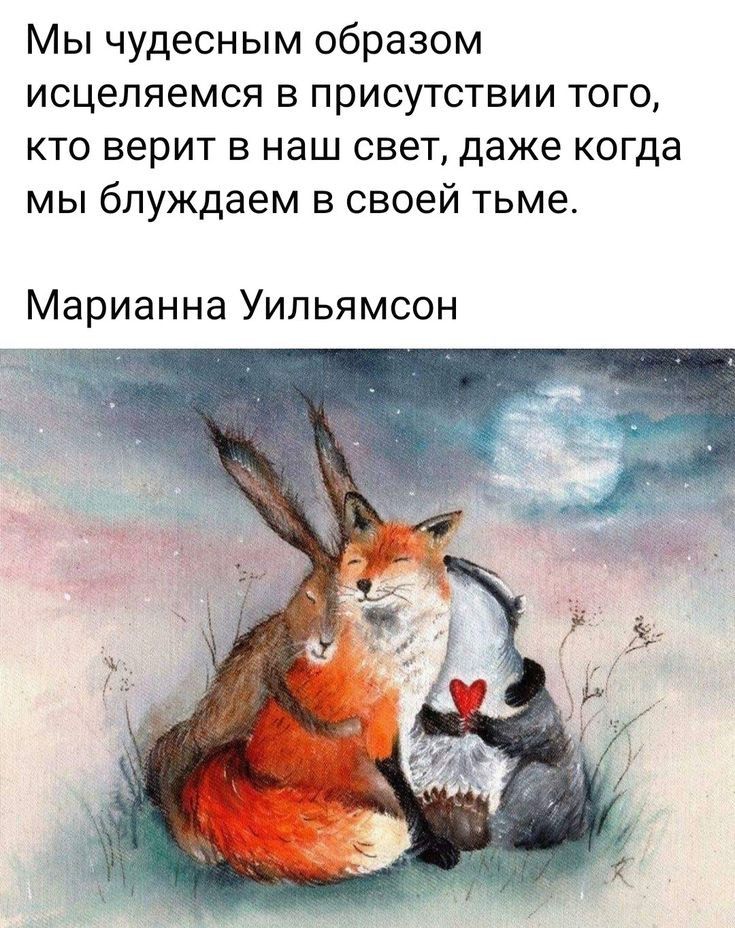 Мы чудесным образом исцеляемся в присутствии того кто верит в наш свет даже когда мы блуждаем в своей тьме Марианна Уильямсон