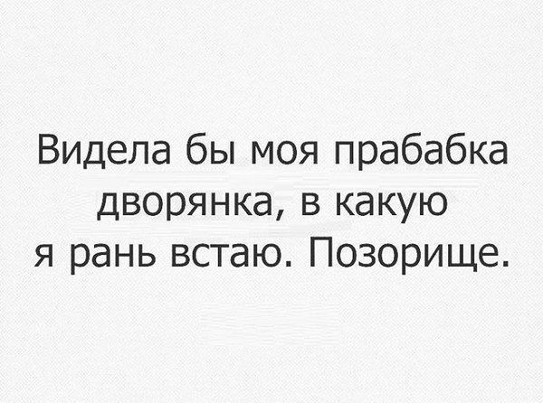 Видела бы моя прабабка дворянка в какую я рань встаю Позорище