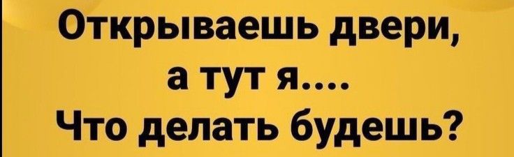 Открываешь двери а тут я Что делать будешь