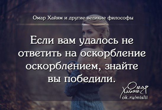Омар Хайям и другие зените философы Если вам удалось не ответить на оскорбление оскорблением знайте вы победили т ок гитЫп