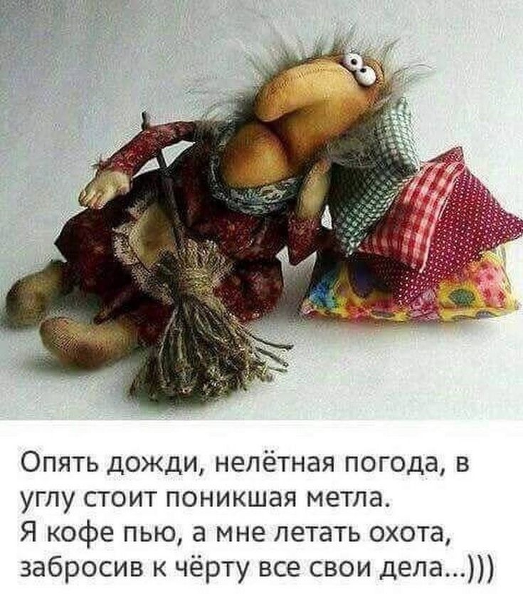 Опять дожди непётная погода в углу стоит поникшая метла Я кофе пью а мне летать охота забросив к чёрту все свои дела