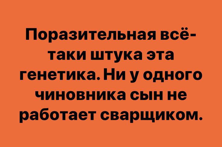 Поразительная всё таки штука эта генетика Ни у одного чиновника сын не работает сварщиком