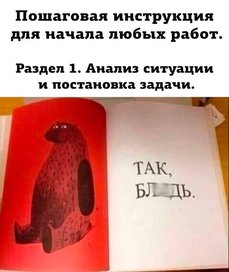 Пошаговая инструкция для начала любых работ Раздел 1 Анализ ситуации и постановка задачи