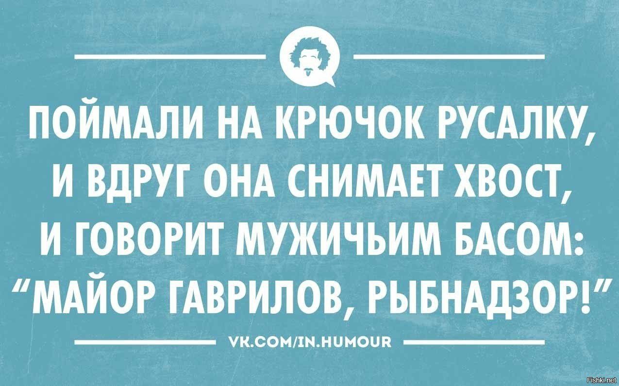 __ _ ПОИМАЛИ НА КРЮЧОК РУСАЛКУ И ВдРУГ ОНА СНИМАЕТ ХВОСТ И ГОВОРИТ МУЖИЧЬИМ БАСОМ МАИОР ГАВРИЛОВ РЫБНАДЗОР уклонимамом