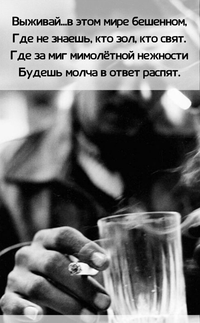 Выживайв этом мире бешенном Где не знаешь кто зол кто свят Где за миг мимолётной нежносги Будешь молча в ответ распят