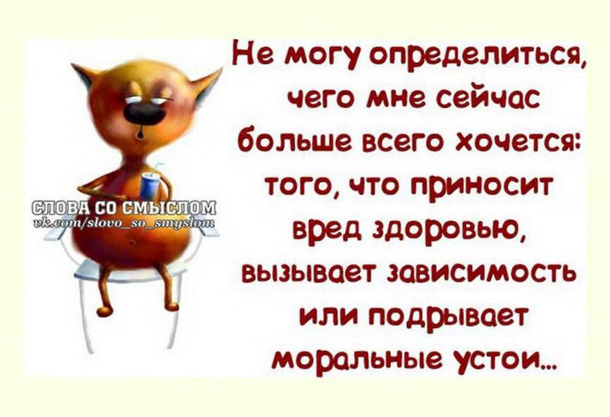 Не могу определиться чего мне сейчас больше всего хочется того что приносит вред здоровью вьцывает зависимость или подрывает моральные устои
