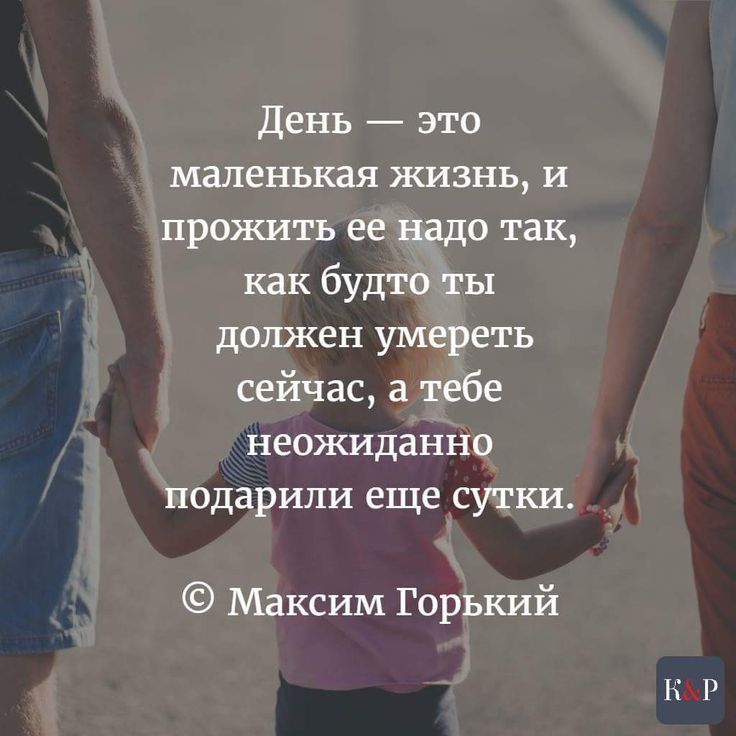 день это маленькая жизнь и прожить ее надо так как будто ты должен умереть сейчас а тебе неожиданно подарили еще сутки Максим Горький Н
