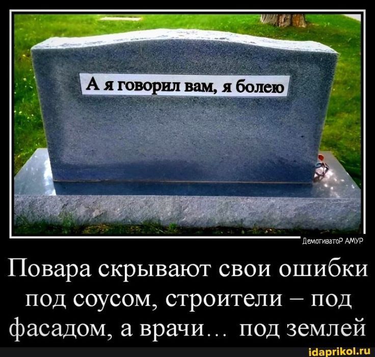 Быттд Повара скрывают свои ошибки под соусом строители под фасадом а врачи под землей нитки