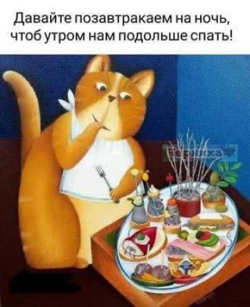 Давайте позавтракаем на ночь чтоб утром нам подольше спать