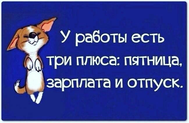 У работы есть 4 три плюса пятница зарплата и отпуск