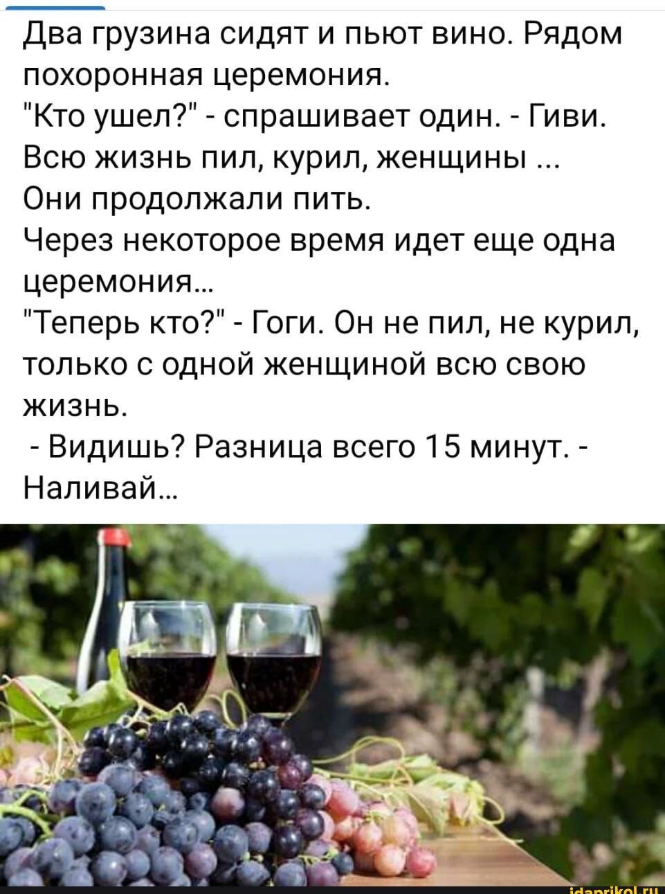 Сидят два грузина вино пьют