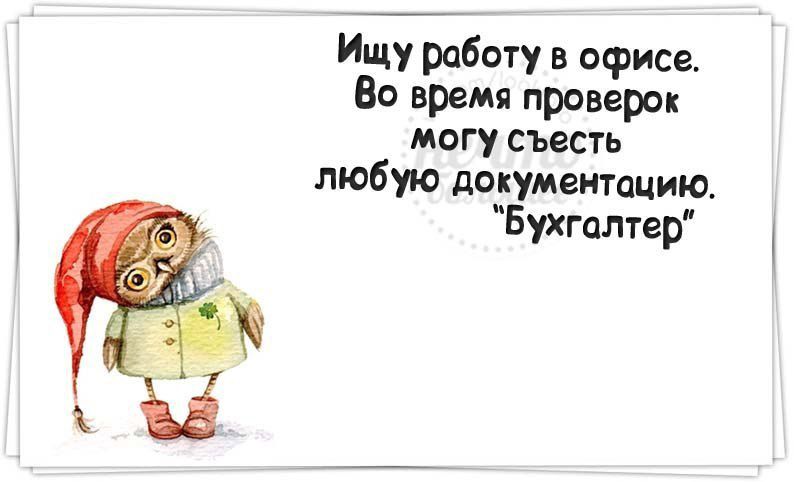 Ищу работу в офисе Во время проверок могу съесть любую документацию Бухгалтер