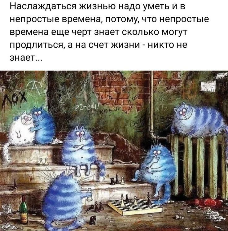 Наслаждаться жизнью надо уметь и в непростые времена потому что непростые времена еще черт знает сколько могут продлиться а на счет жизни никто не знает