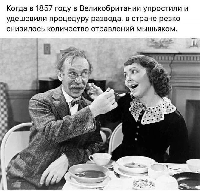Когда в1857 году в Великобритании упростили и удешевили процедуру развода в стране резко снизилось количество отравлений мышьяком