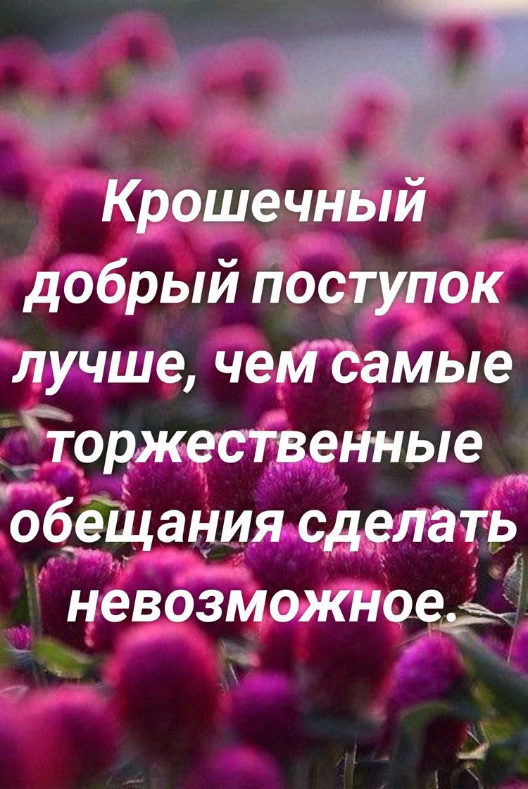 __ КрошечнЫй добрый йоступок лучше чеМёамье ЧоржествеНные __ обещания сделать невозможноеё