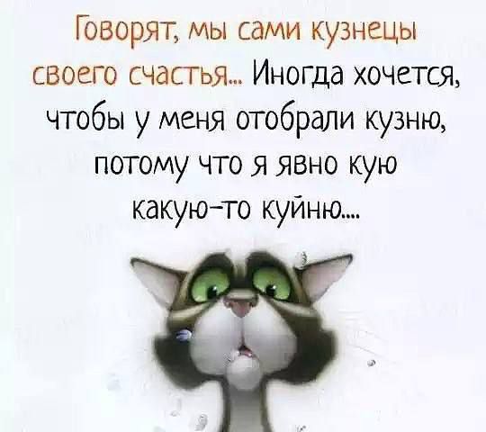 Говорят мы сами кузнецы своею счастья Иногда хочется чтобы у меня отобрали кузню потому что я явыо кую какуюто куйню