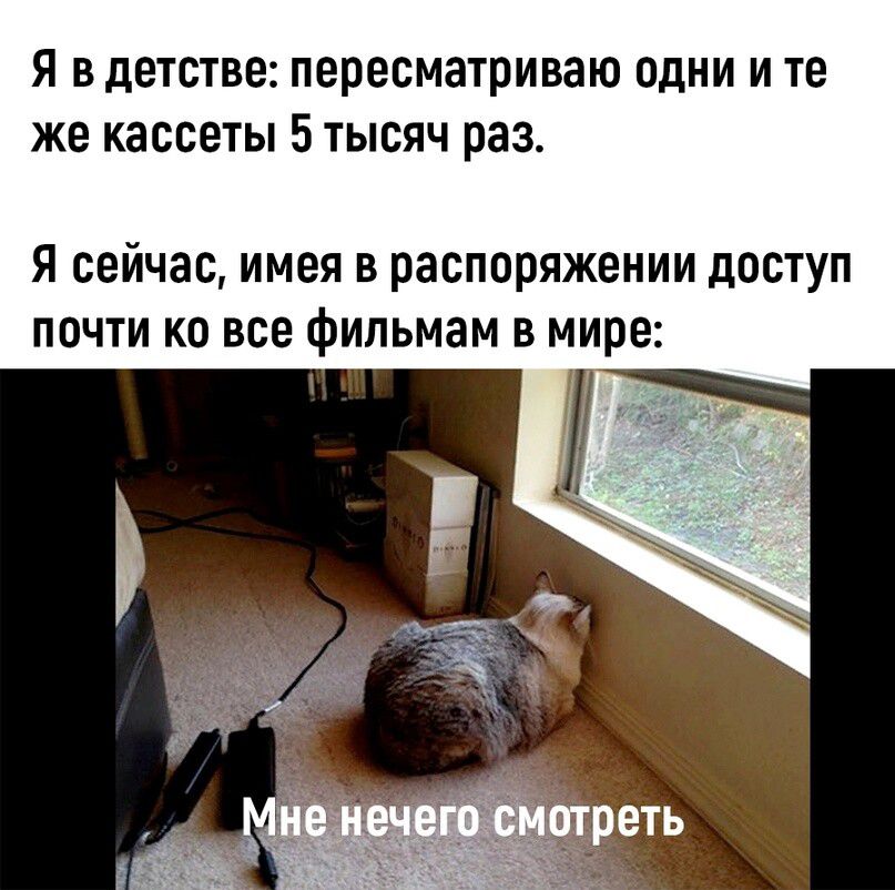 Я в детстве пересматриваю одни и те же кассеты 5 тысяч раз Я сейчас имея в распоряжении доступ почти ко все фильмам в мире