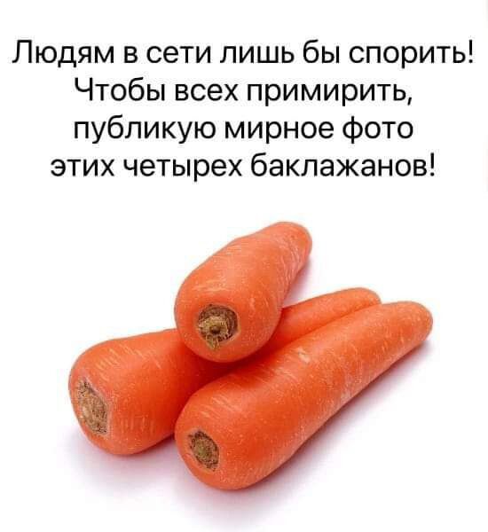 Людям в сети лишь бы спорить Чтобы всех примирить публикую мирное фото этих четырех баклажанов аъ