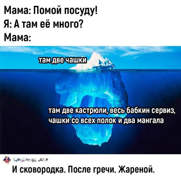 Мама Помой посуду Я А там её много Мама ____ вич__ таи две кастрюли весь Бабкин сервиз чашки сп всеххпппок И два мангапа в И сковородка После гречи Жаренпй