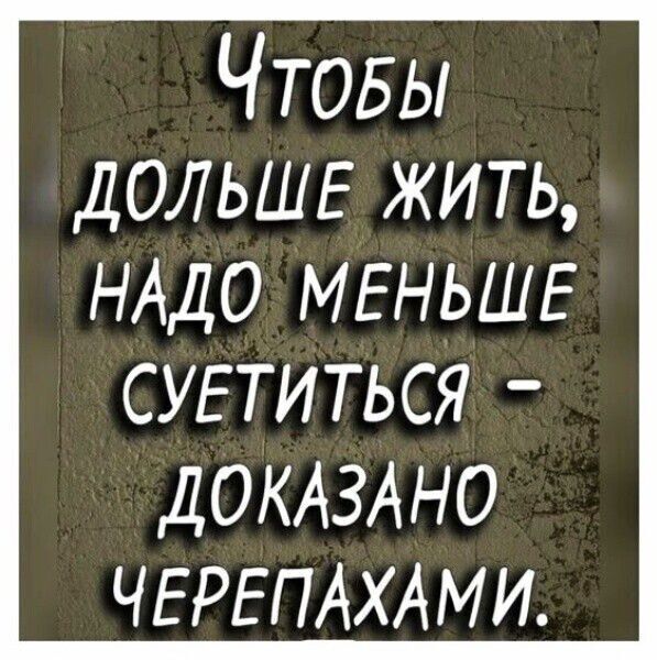 Чтовы ДОЛЬШЕ жить НАДО МЕНЬШЕ СУЕТИТЬСЯ ДОКАЗАНО ЧЕРЕПАХАМИ