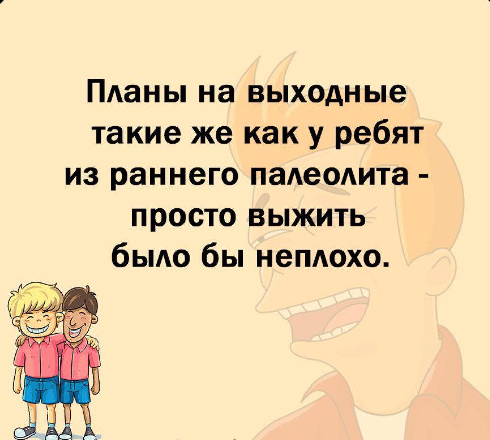 Планы на выходные такие же как у ребят из раннего паАеОАИТЗ просто выжить было бы непдохо