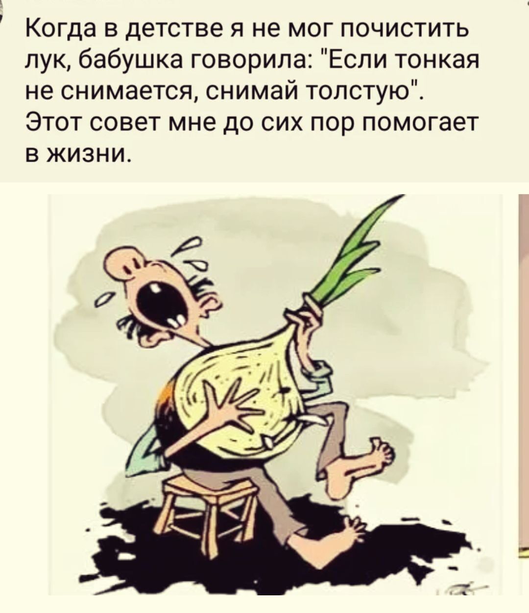 Когда в детстве я не мог почистить пук бабушка говорила Если тонкая не снимается снимай толстую Этот совет мне до сих пор помогает в жизни п
