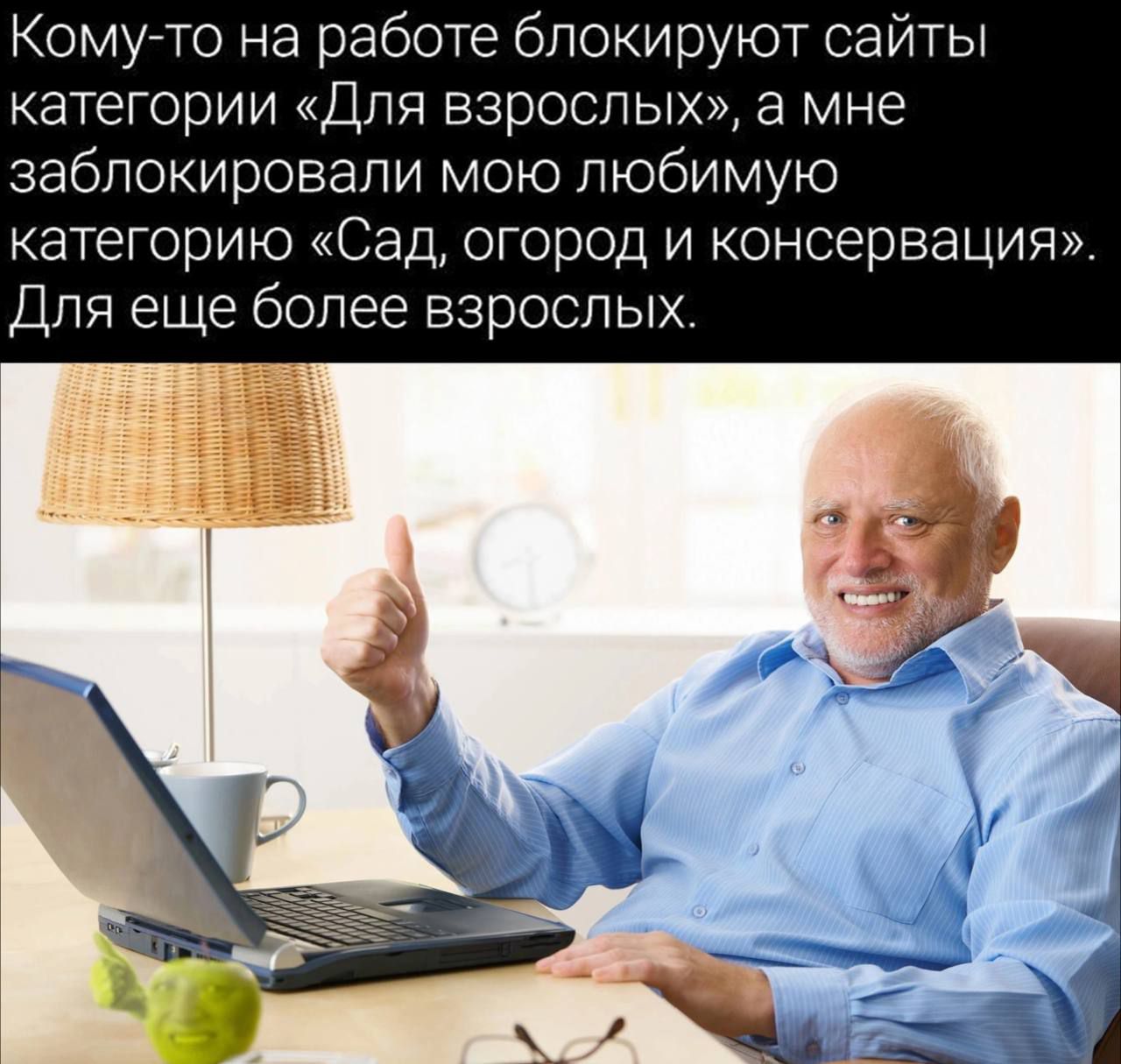 Кому то на работе блокируют сайты катетории Для взрослых 3 мне заблокировали мою любимую категорию Сад огород и консервация Для еще более взрослых