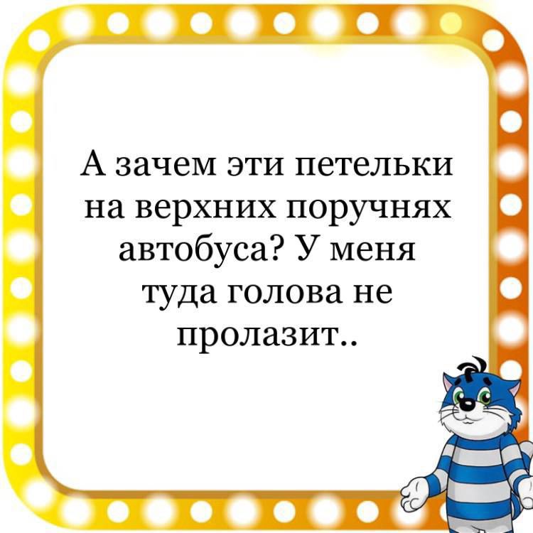 А зачем эти петельки на верхних поручнях автобуса У меня туда голова не пролазит