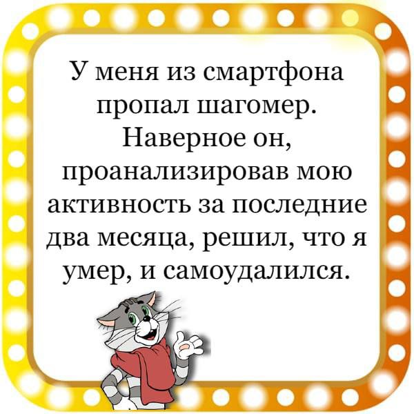В У меня из смартфона пропал шагомер Наверное он проанализировав мою активность за последние два месяца решил что я умер и самоудапился