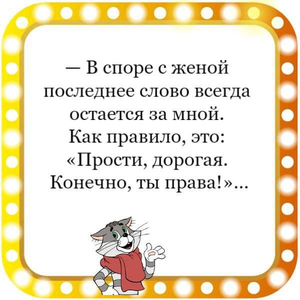 соо В споре с женой последнее слово всегда остается за мной Как правило это Прости дорогая Конечно ты права