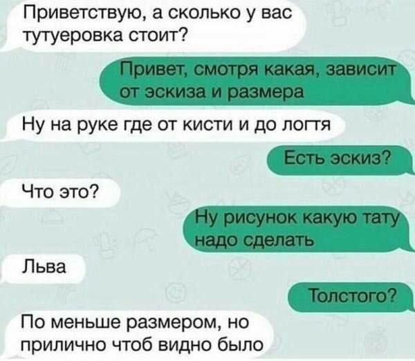 Приветствую а сколько у вас утуеровка стоит Ну на руке где от кисти и до логгя По меньше размером но прилично чтоб видно было Что это Льва