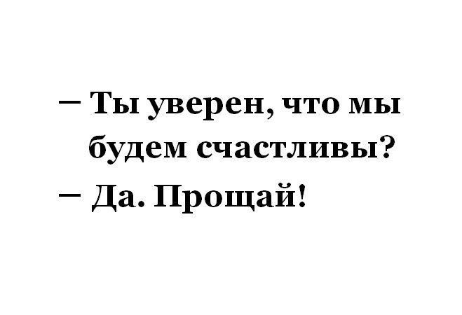 Ты уверен что мы будем счастливы Да Прощай