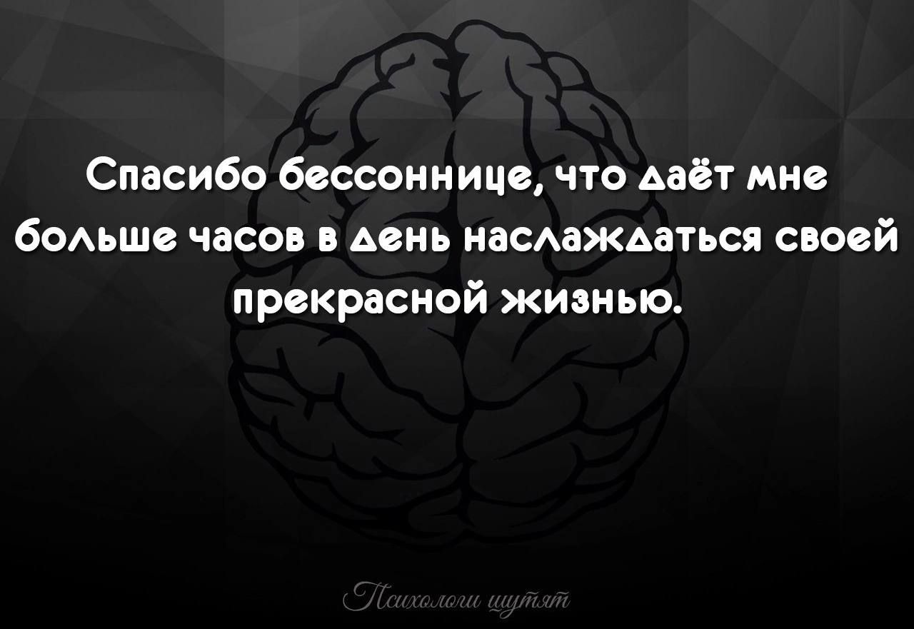 Спасибо бессоннице что мы мно бомшс часов в день насмждаться свосй прекрасной жизнью