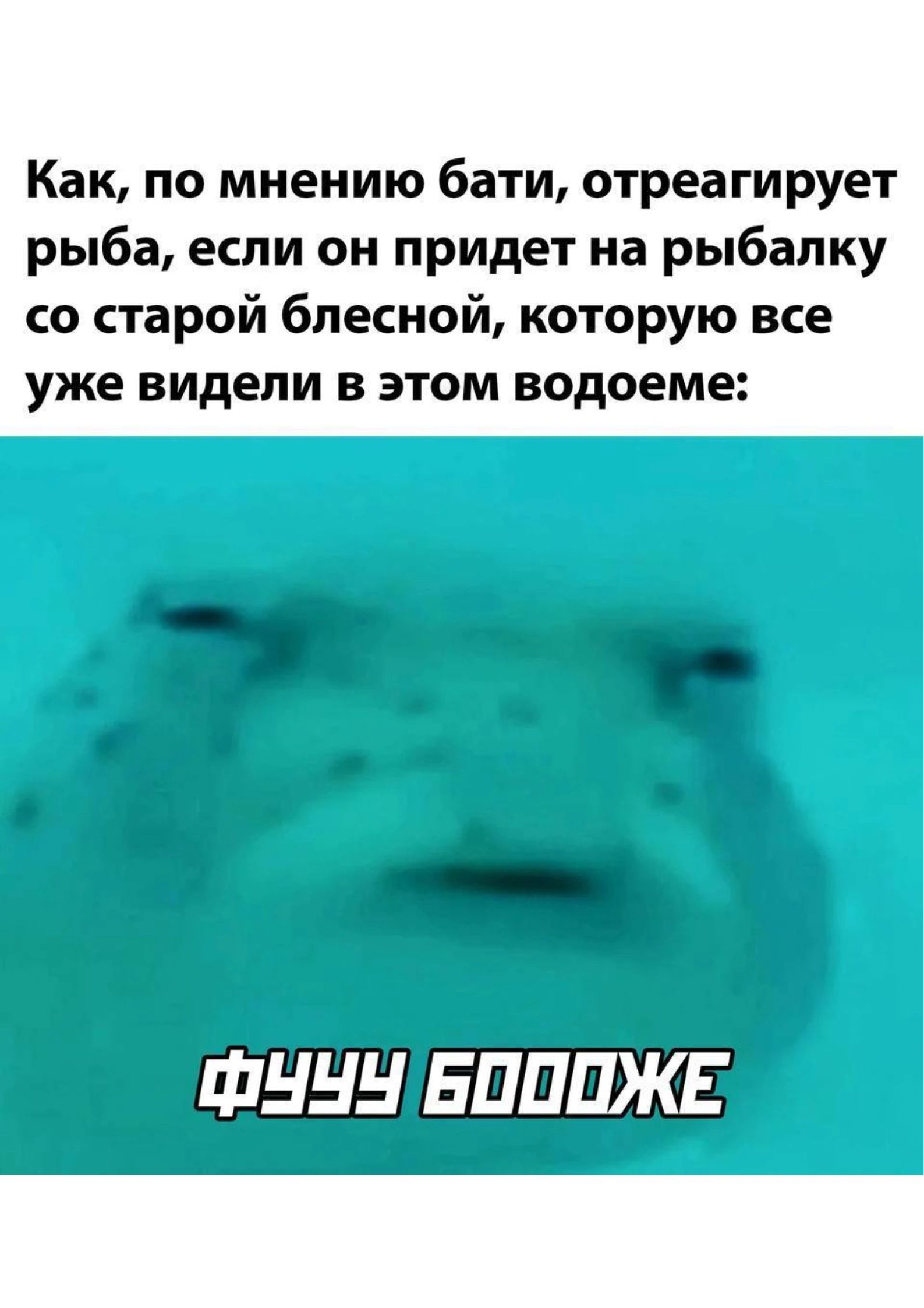 Как по мнению бати отреагирует рыба если он придет на рыбалку со старой 6песиой которую все уже видели в этом водоеме ФННН ЕПППЖЕ