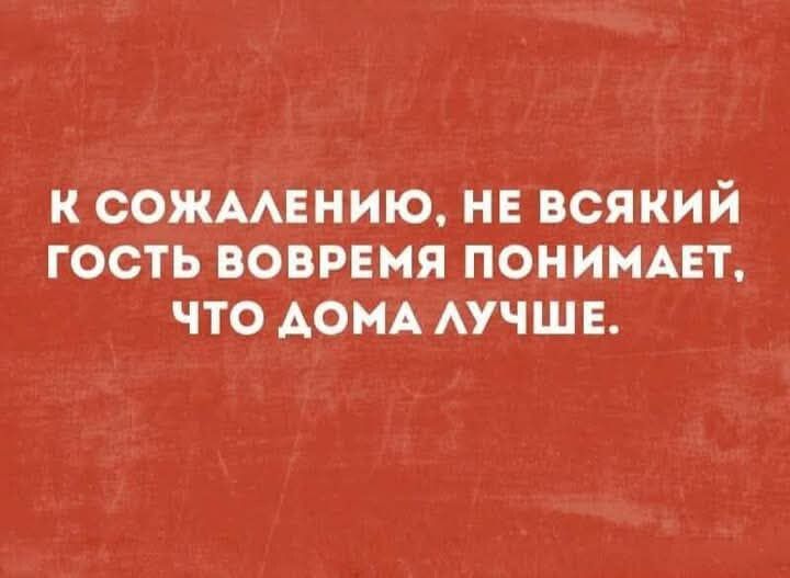 К сожалению, не всякий гость вовремя понимает, что дома лучше.