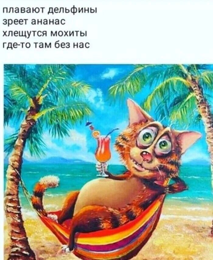 плавают дельфины
зреет ананас
хлещутся мохиты
где-то там без нас