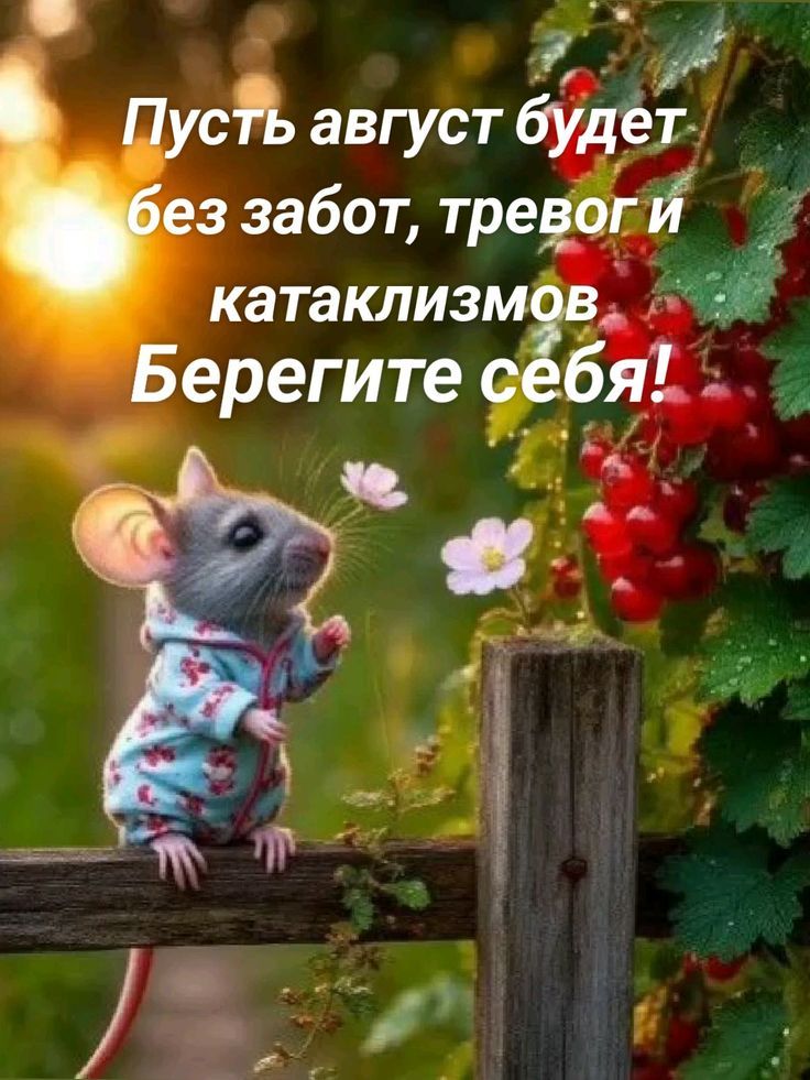 Пусть август будет без забот, тревог и катаклизмов. Берегите себя!