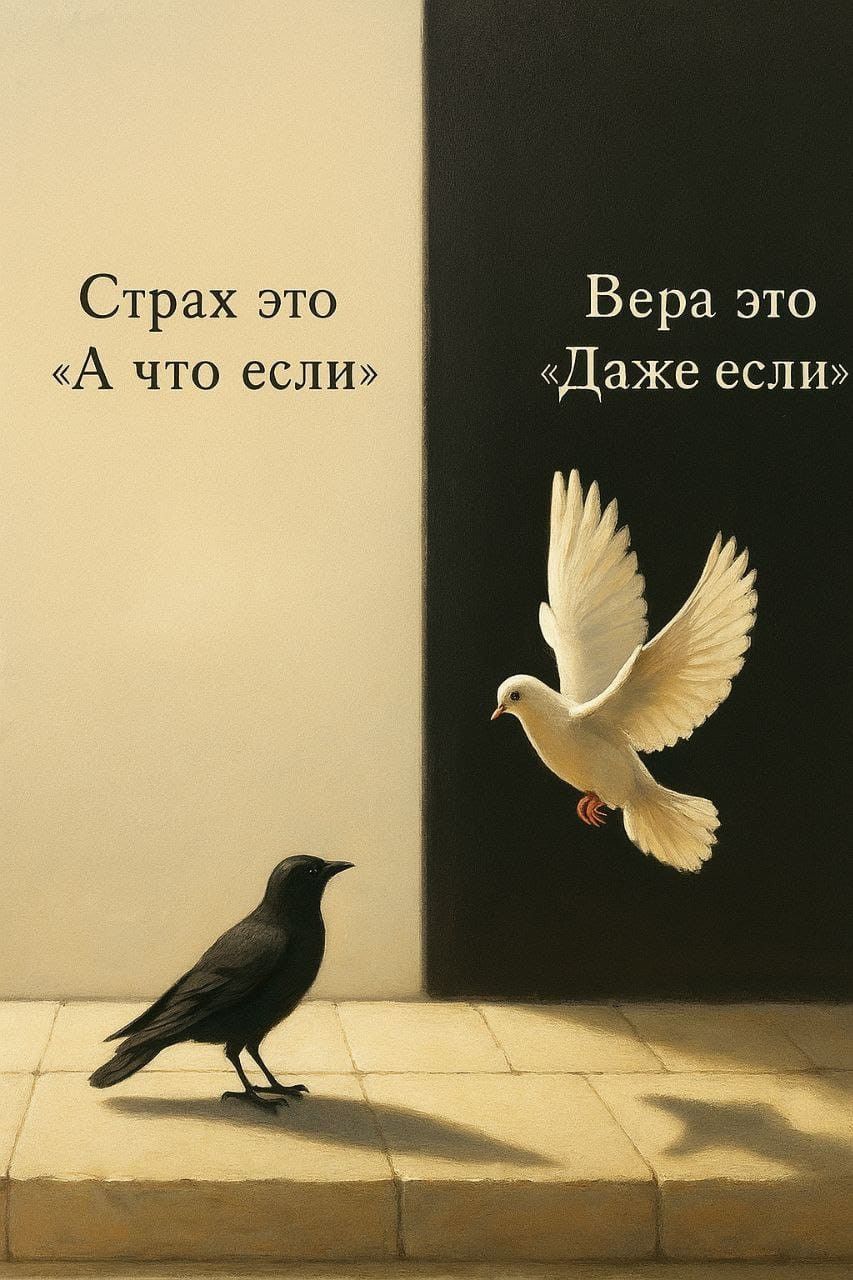 Страх это «А что если»    Вера это «Даже если»