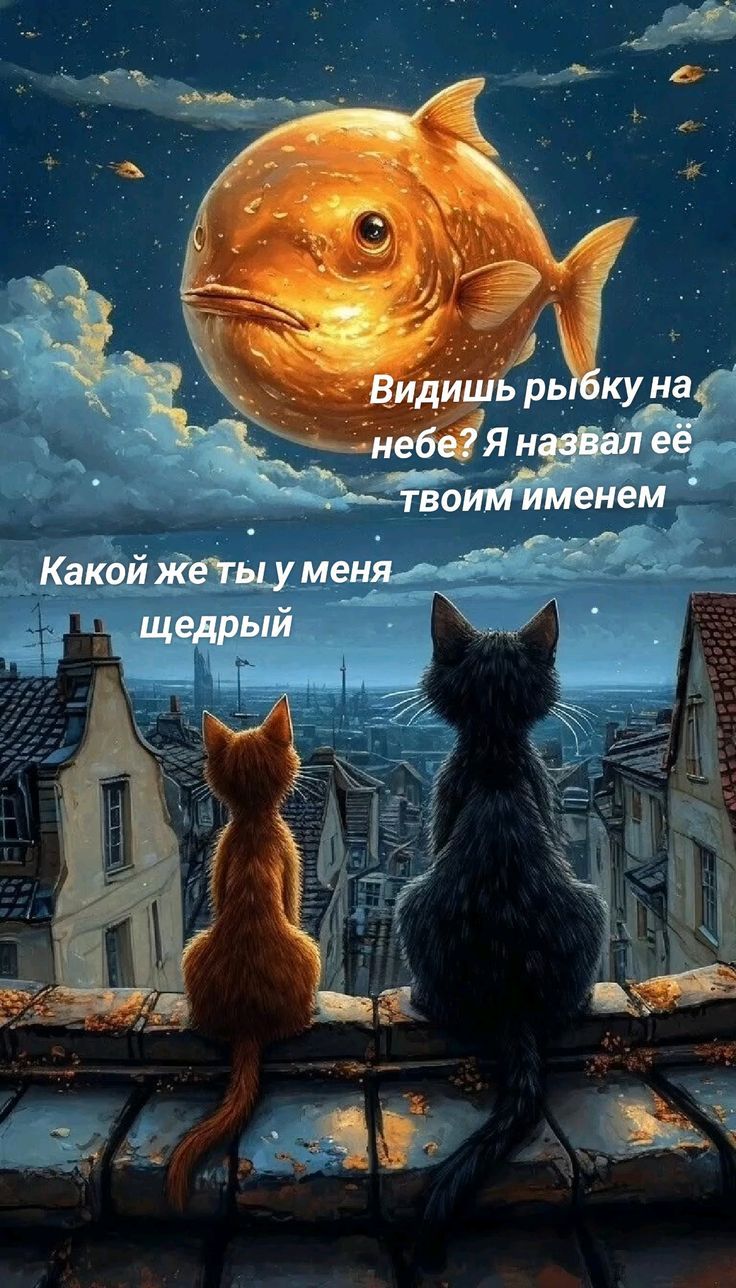 Видишь рыбку на небе? Я назвал ее твоим именем
Какой же ты у меня щедрый