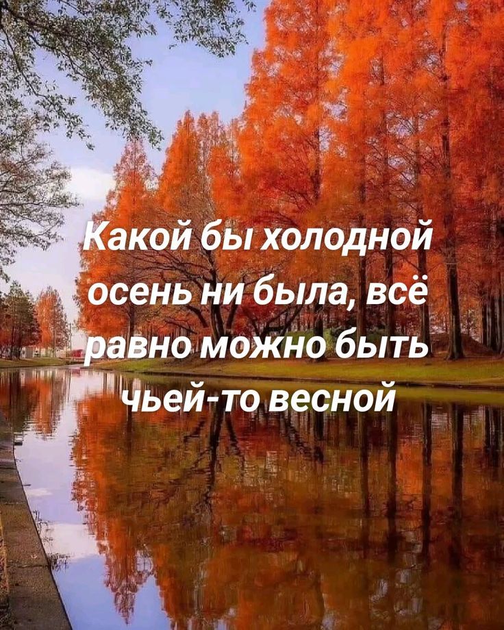 Какой бы холодной осень ни была, всё равно можно быть чьей-то весной