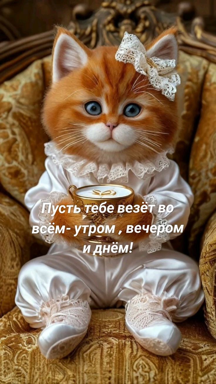 Пусть тебе везёт во всём- утром, вечером и днём!