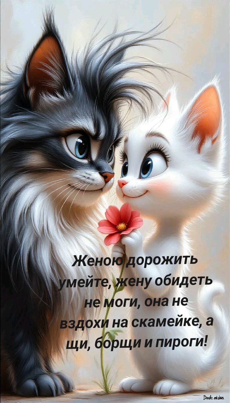 Женой дорожить умейте, жену обидеть не моги, она не вздохи на скамейке, а щи, борщи и пироги!