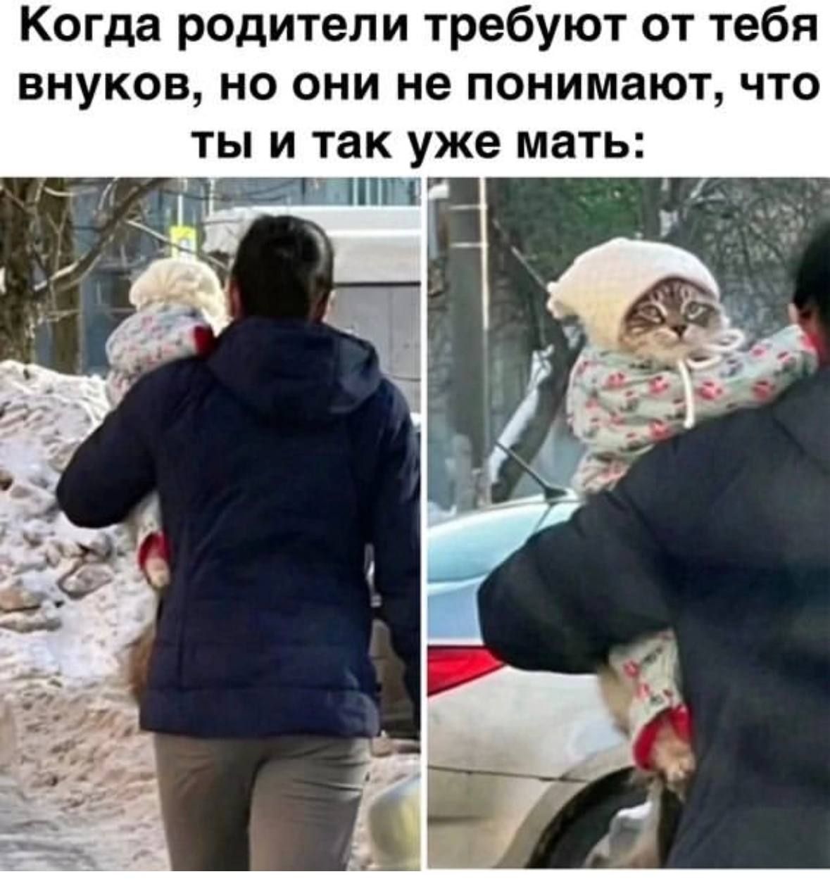 Когда родители требуют от тебя внуков, но они не понимают, что ты и так уже мать: