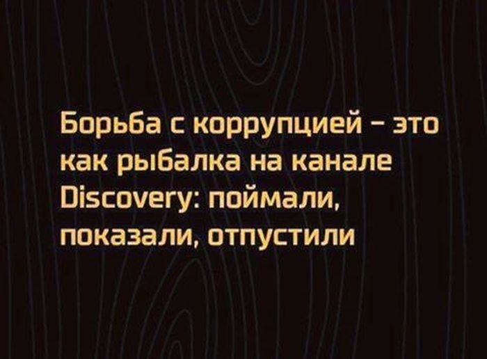 Борьба с коррупцией это как рыбалка на канале Пі5соуегу поймали показали отпустили