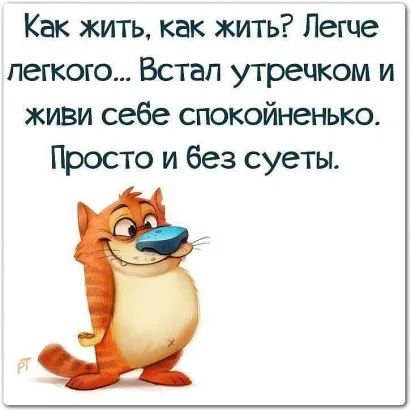 Как жить как жить Легче легкого Встал утречком и живи себе спокойненько Просто и без суеты